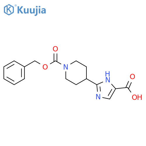 1-Piperidinecarboxylic acid, 4-(5-carboxy-1H-imidazol-2-yl)-, 1-(phenylmethyl) ester structure