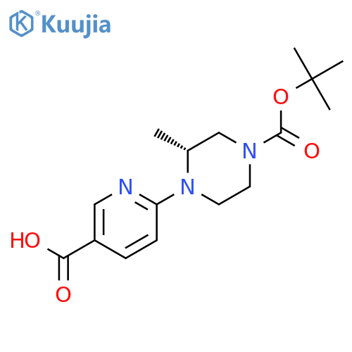 (R)-6-(4-(tert-Butoxycarbonyl)-2-methylpiperazin-1-yl)nicotinic acid structure