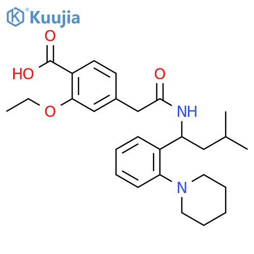 Benzoic acid,2-ethoxy-4-[2-[[3-methyl-1-[2-(1-piperidinyl)phenyl]butyl]amino]-2-oxoethyl]- structure