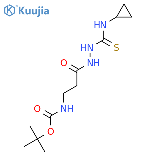 tert-Butyl (3-(2-(cyclopropylcarbamothioyl)hydrazinyl)-3-oxopropyl)carbamate structure