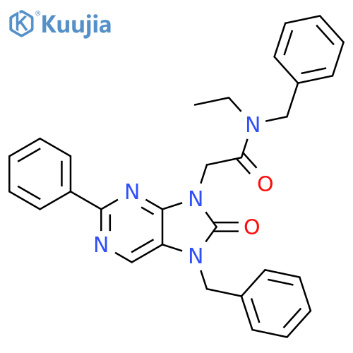 N-Benzyl-2-(7-benzyl-8-oxo-2-phenyl-7H-purin-9(8H)-yl)-N-ethylacetamide structure