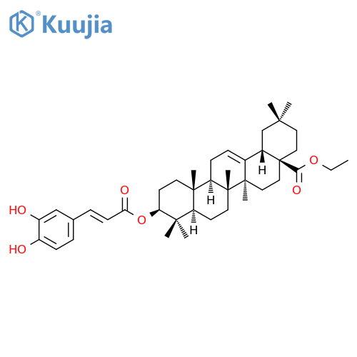 Ethyl (3β)-3-[[(2E)-3-(3,4-dihydroxyphenyl)-1-oxo-2-propen-1-yl]oxy]olean-12-en-28-oate structure