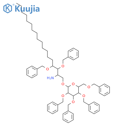 α-D-Galactopyranoside, (2S,3S,4R)-2-amino-3,4-bis(phenylmethoxy)octadecyl 2,3,4,6-tetrakis-O-(phenylmethyl)- structure