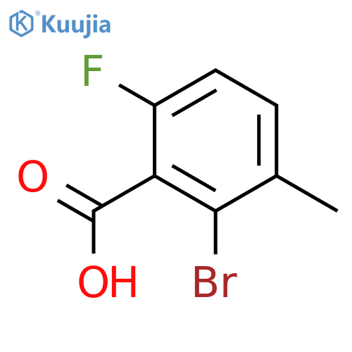 2-Bromo-6-fluoro-3-methylbenzoic acid structure