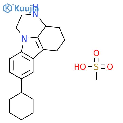 8-cyclohexyl-2,3,3a,4,5,6-hexahydro-1H-pyrazino3,2,1-jkcarbazole hydrochloride structure