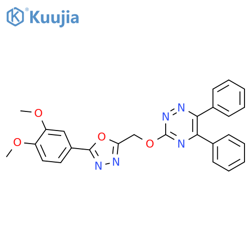 1,2,4-Triazine,3-[[5-(3,4-dimethoxyphenyl)-1,3,4-oxadiazol-2-yl]methoxy]-5,6-diphenyl- structure