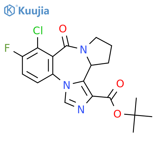 tert-butyl 8-chloro-7-fluoro-9-oxo-11,12,13,13a-tetrahydro-9H-imidazo[1,5-a]pyrrolo[2,1-c][1,4]benzodiazepine-1-carboxylate structure