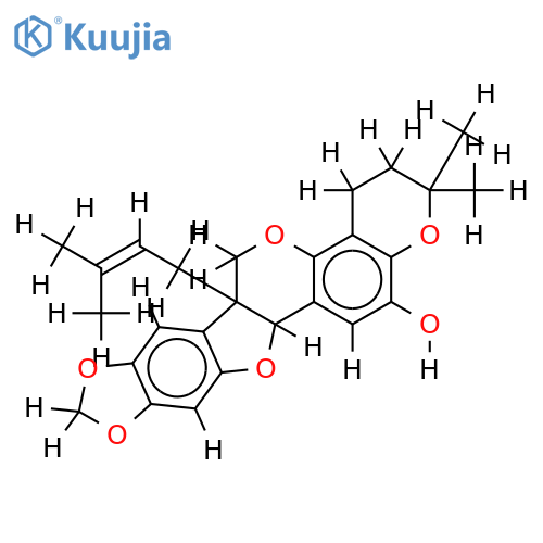 2-hydroxy-8,9-methylenedioxy-2',2'-dimethyl-3',4'-dihydropyrano-[5',6':4,3]-6a-prenyl-[6aS,11aS]-pterocarpan structure