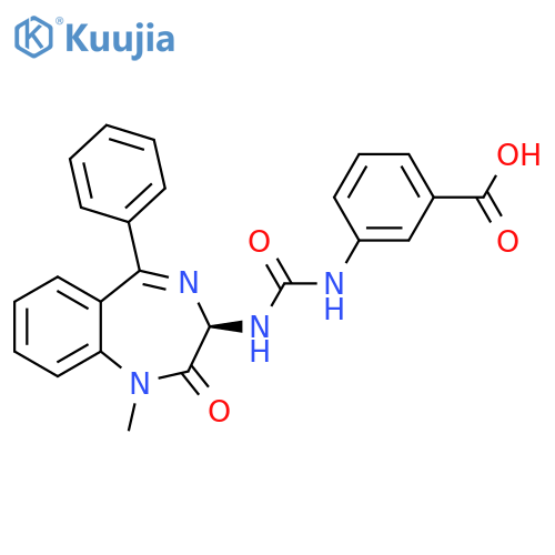 Benzoic acid,3-[[[[(3R)-2,3-dihydro-1-methyl-2-oxo-5-phenyl-1H-1,4-benzodiazepin-3-yl]amino]carbonyl]amino]- structure