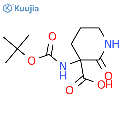 3-{(tert-butoxy)carbonylamino}-2-oxopiperidine-3-carboxylic acid structure