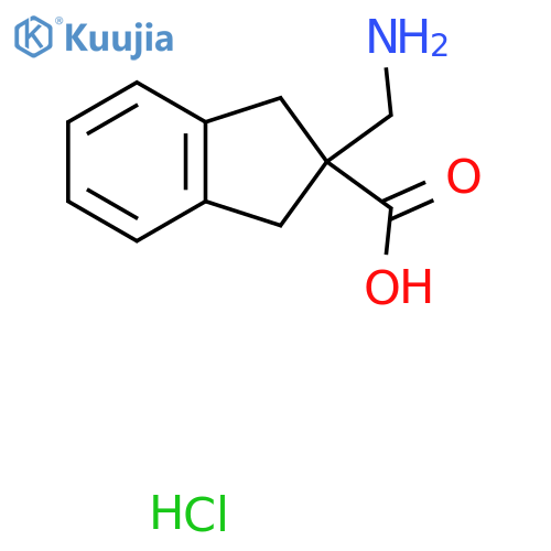 2-Aminomethyl-indan-2-carboxylic acid hydrochloride structure