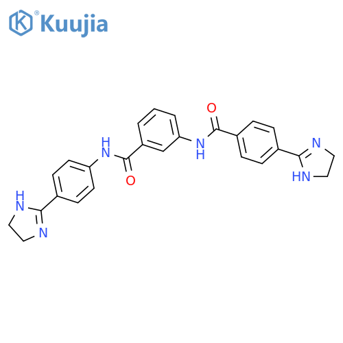 Benzamide,3-[[4-(4,5-dihydro-1H-imidazol-2-yl)benzoyl]amino]-N-[4-(4,5-dihydro-1H-imidazol-2-yl)phenyl]-,hydrochloride (1:2) structure