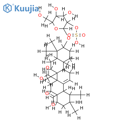 (3beta)-3-[(2-O-sulfo-beta-D-mannopyranosyl)oxy]urs-12-ene-27,28-dioic acid structure