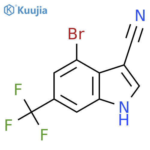 4-Bromo-6-(trifluoromethyl)-1H-indole-3-carbonitrile structure