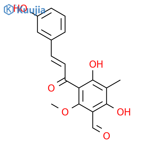 3'-formyl-3,4',6'-trihydroxy-2'-methoxy-5'-methylchalcone structure