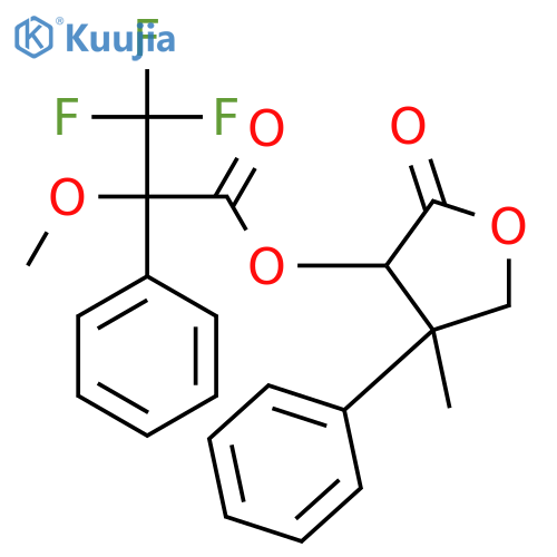 Benzeneacetic acid, α-methoxy-α-(trifluoromethyl)-, (3R,4S)-tetrahydro-4-methyl-2-oxo-4-phenyl-3-furanyl ester, (αS)- structure