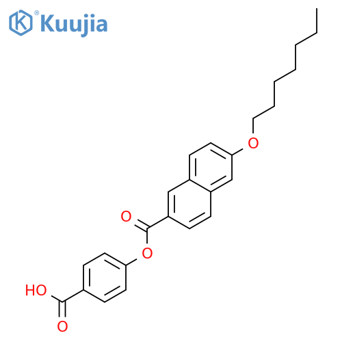 2-Naphthalenecarboxylic acid, 6-(heptyloxy)-, 4-carboxyphenyl ester structure