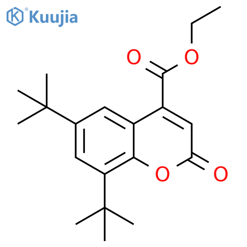 2H-1-Benzopyran-4-carboxylic acid, 6,8-bis(1,1-dimethylethyl)-2-oxo-, ethyl ester structure