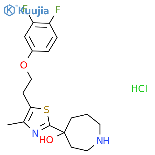 4-[5-[2-(3,4-Difluorophenoxy)ethyl]-4-methyl-1,3-thiazol-2-yl]azepan-4-ol;hydrochloride structure