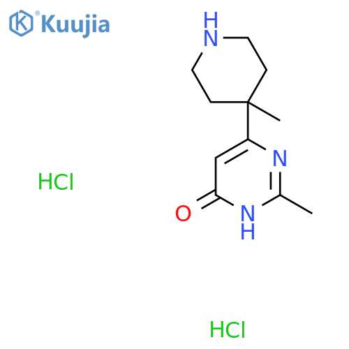 2-Methyl-6-(4-methylpiperidin-4-yl)pyrimidin-4-ol dihydrochloride structure