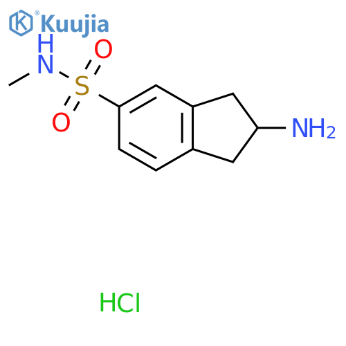 2-Amino-N-methyl-2,3-dihydro-1H-indene-5-sulfonamide;hydrochloride structure