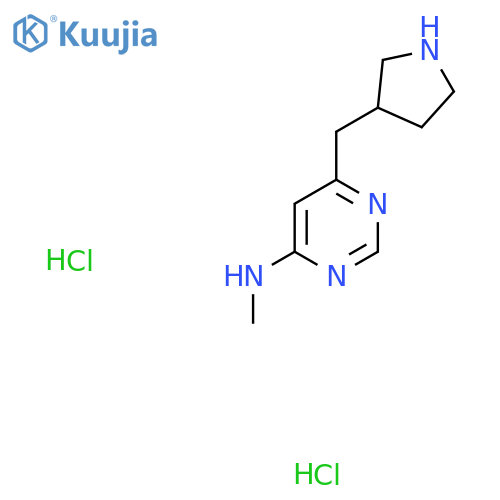N-Methyl-6-(pyrrolidin-3-ylmethyl)pyrimidin-4-amine;dihydrochloride structure