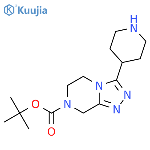 tert-butyl 3-(piperidin-4-yl)-5H,6H,7H,8H-[1,2,4]triazolo[4,3-a]pyrazine-7-carboxylate structure