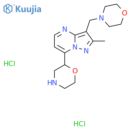 2-[2-Methyl-3-(morpholin-4-ylmethyl)pyrazolo[1,5-a]pyrimidin-7-yl]morpholine;dihydrochloride structure