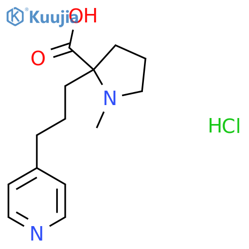1-Methyl-2-(3-pyridin-4-ylpropyl)pyrrolidine-2-carboxylic acid;hydrochloride structure