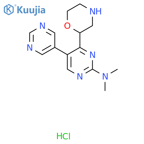 N,N-Dimethyl-4-morpholin-2-yl-5-pyrimidin-5-ylpyrimidin-2-amine;hydrochloride structure