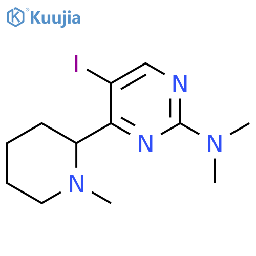5-Iodo-N,N-dimethyl-4-(1-methylpiperidin-2-yl)pyrimidin-2-amine structure