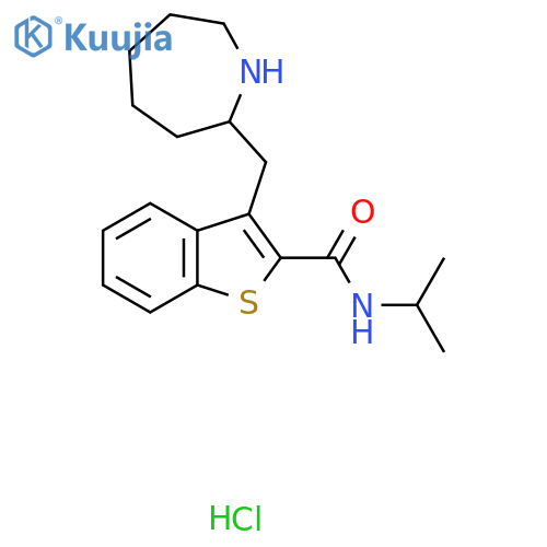 3-(Azepan-2-ylmethyl)-N-propan-2-yl-1-benzothiophene-2-carboxamide;hydrochloride structure