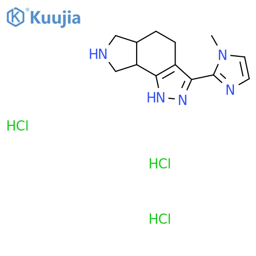 3-(1-Methylimidazol-2-yl)-1,4,5,5a,6,7,8,8a-octahydropyrrolo[3,4-g]indazole;trihydrochloride structure