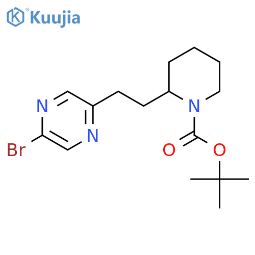 Tert-Butyl 2-(2-(5-bromopyrazin-2-yl)ethyl)piperidine-1-carboxylate structure