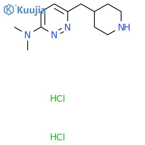 N,N-Dimethyl-6-(piperidin-4-ylmethyl)pyridazin-3-amine;dihydrochloride structure