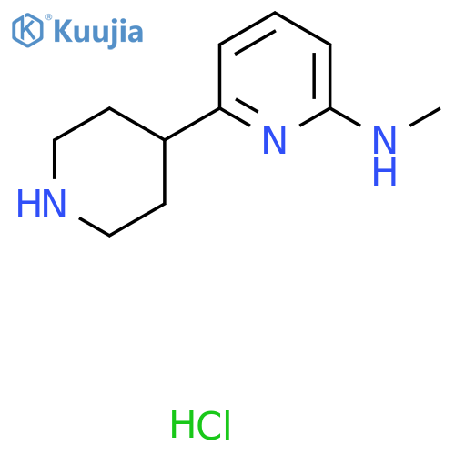 N-Methyl-6-piperidin-4-ylpyridin-2-amine;hydrochloride structure
