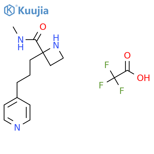 N-Methyl-2-(3-pyridin-4-ylpropyl)azetidine-2-carboxamide;2,2,2-trifluoroacetic acid structure