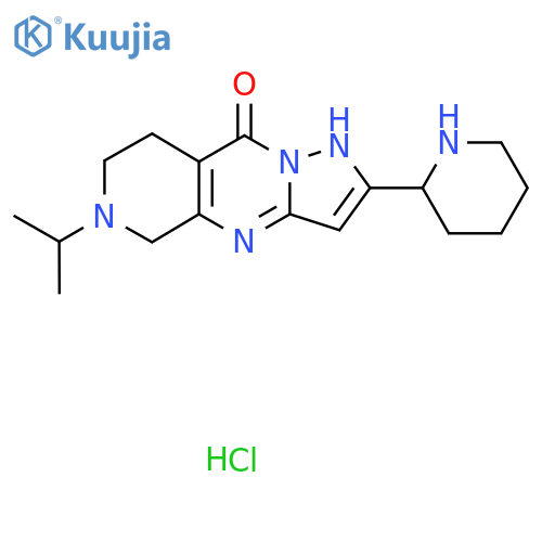 5-Piperidin-2-yl-12-propan-2-yl-2,6,7,12-tetrazatricyclo[7.4.0.03,7]trideca-1(9),2,4-trien-8-one;hydrochloride structure