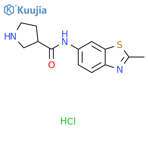 N-(2-Methyl-1,3-benzothiazol-6-yl)pyrrolidine-3-carboxamide;hydrochloride structure
