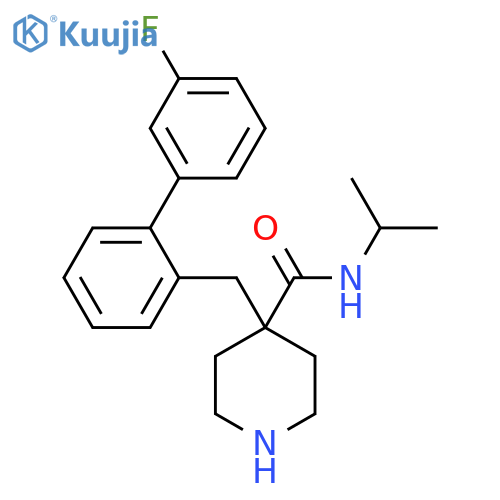 4-[[2-(3-Fluorophenyl)phenyl]methyl]-N-propan-2-ylpiperidine-4-carboxamide structure