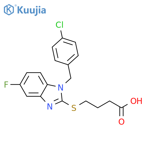 Butanoic acid,4-[[1-[(4-chlorophenyl)methyl]-5-fluoro-1H-benzimidazol-2-yl]thio]- structure
