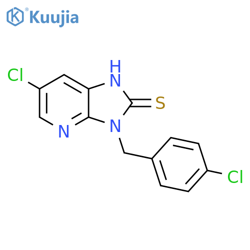 2H-Imidazo[4,5-b]pyridine-2-thione,6-chloro-3-[(4-chlorophenyl)methyl]-1,3-dihydro- structure