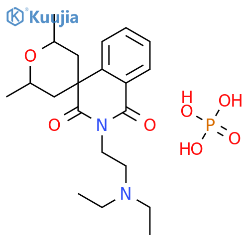 2-[2-(diethylamino)ethyl]-2',6'-dimethyl-2',3',5',6'-tetrahydro-1H-spiro[isoquinoline-4,4'-pyran]-1,3(2H)-dione phosphate (1:1) structure