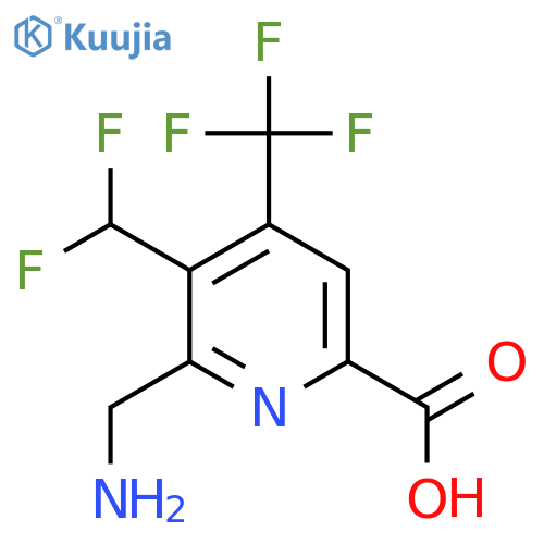 2-(Aminomethyl)-3-(difluoromethyl)-4-(trifluoromethyl)pyridine-6-carboxylic acid structure