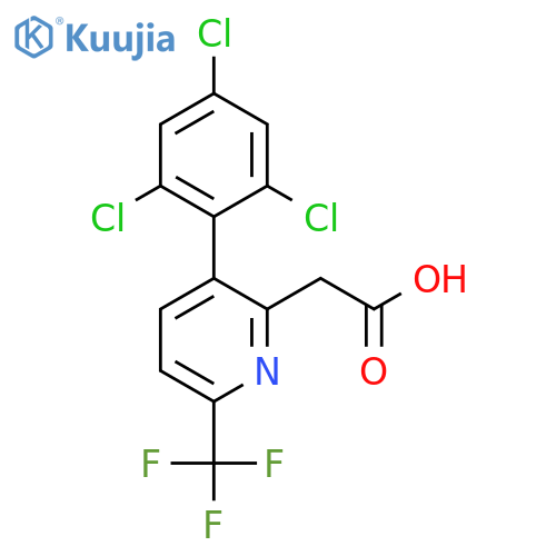 3-(2,4,6-Trichlorophenyl)-6-(trifluoromethyl)pyridine-2-acetic acid structure