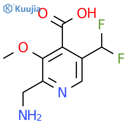 2-(Aminomethyl)-5-(difluoromethyl)-3-methoxypyridine-4-carboxylic acid structure