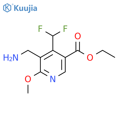 Ethyl 3-(aminomethyl)-4-(difluoromethyl)-2-methoxypyridine-5-carboxylate structure