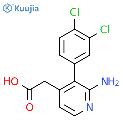 2-Amino-3-(3,4-dichlorophenyl)pyridine-4-acetic acid structure