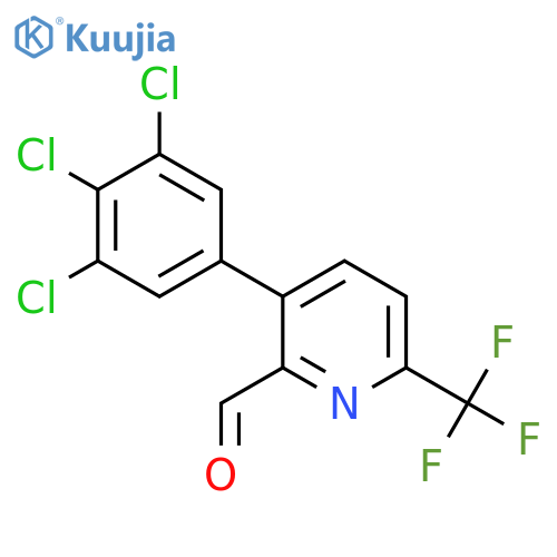 3-(3,4,5-Trichlorophenyl)-6-(trifluoromethyl)picolinaldehyde structure