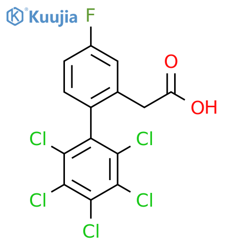 4-Fluoro-2',3',4',5',6'-pentachlorobiphenyl-2-acetic acid structure